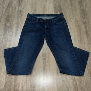 Old Navy Womens The Diva Jeans 12 Regular Blue Cotton Blend Mid Fit Straight Leg